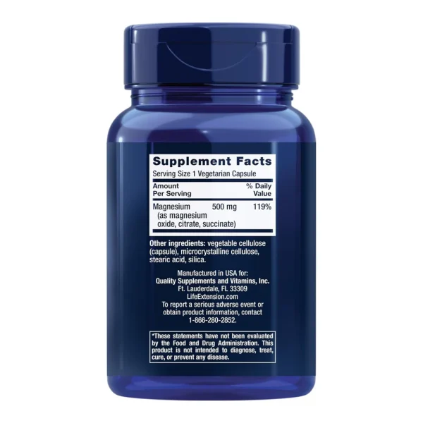 Magnesium Caps 500 mg – Triple-Form Support for Heart, Bone & Brain Health - Image 2